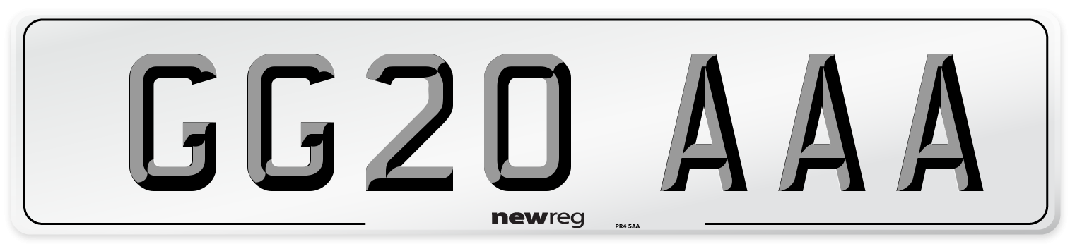 GG20 AAA Number Plate from New Reg